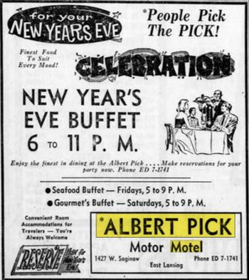 Albert Pick Motor Hotel - Dec 1960 Ad